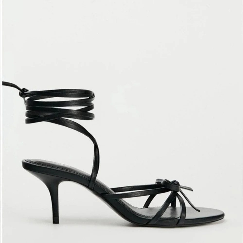 Zara Tied Heeled Sandals - Picture 3 of 8
